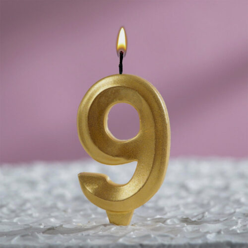 Свеча в торт «Грань», цифра «9»