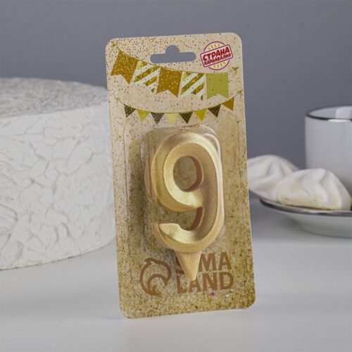 Свеча в торт «Грань», цифра «9»