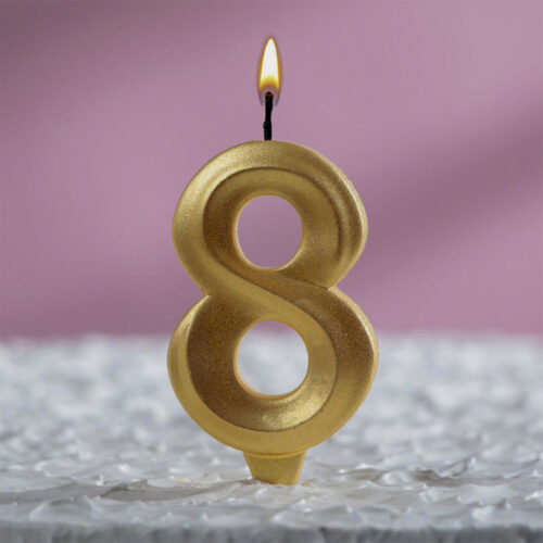 Свеча в торт «Грань», цифра «8»
