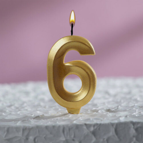 Свеча в торт «Грань», цифра «6»