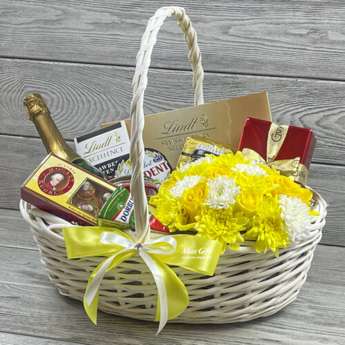 Подарочная корзина с цветами «Луч солнца»