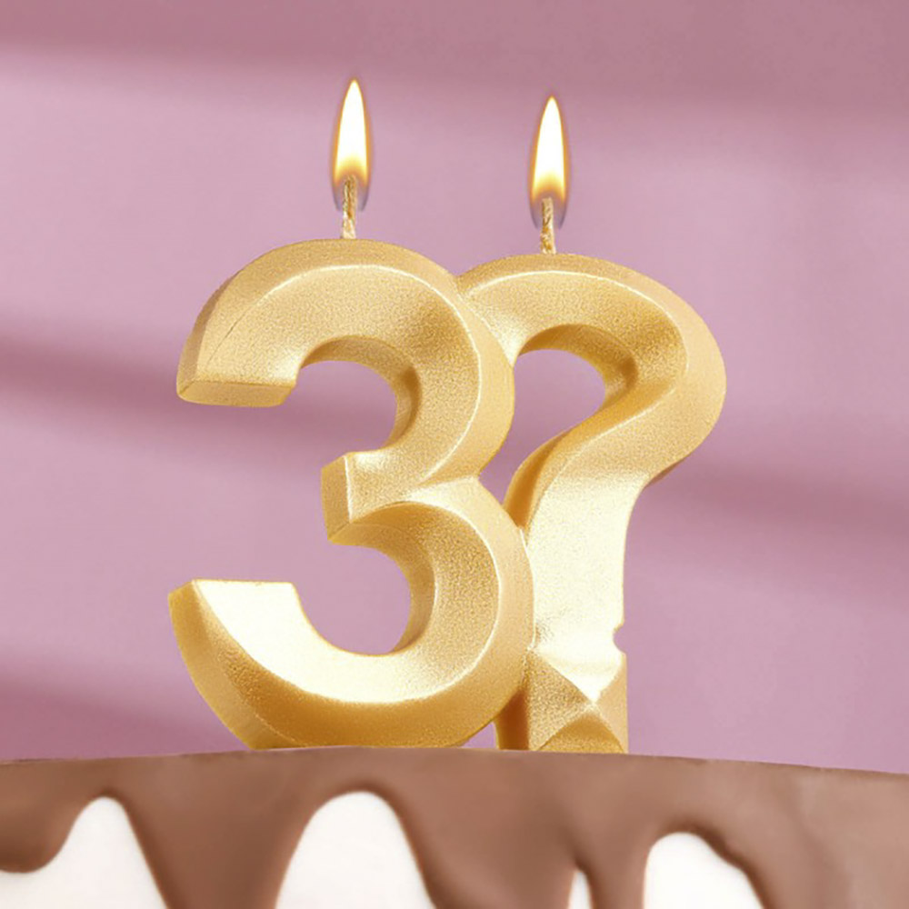 Свеча в торт «Грань», цифра 3