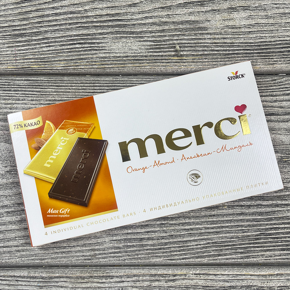 Шоколад «Merci» (апельсин - миндаль)
