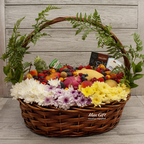 Корзина с фруктами, цветами и ягодами “Летние деньки”